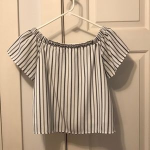 Off the shoulder striped blouse